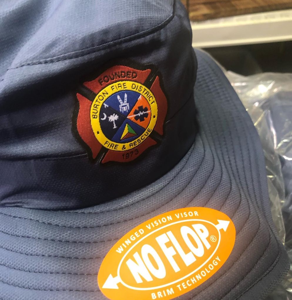 Picture of the Shelta Seahawk Sun Hat with a Burton Fire District Patch